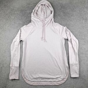 Athleta Shirt Women S Ivory Heather Lightweight Hooded Performance Pullover Yoga